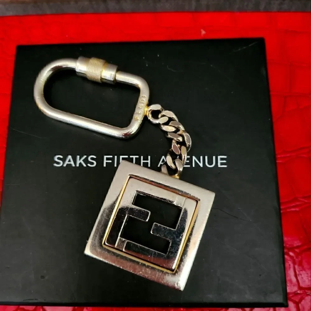 Authentic Fendi Silver Rare Key Fob